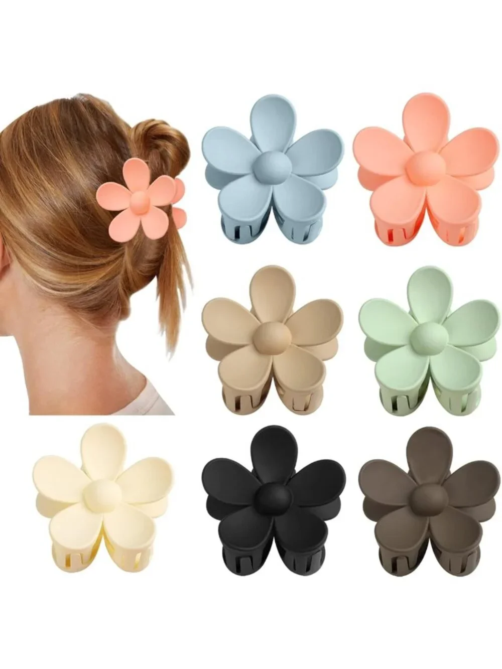 7 PCS Flower Claw Clips for Thick Hair - Non-Slip Hair Accessories, Gift Set